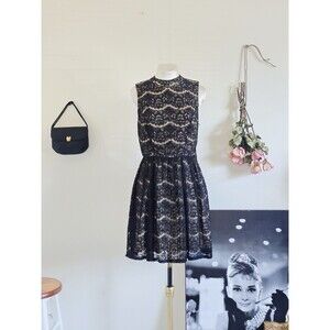 City Triangles Dress Woman's M Black Lace Vintage Y2k Mini Short